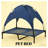 Elevated Portable Pet Cot Bed with Mesh Surface, Black and Dark Blue