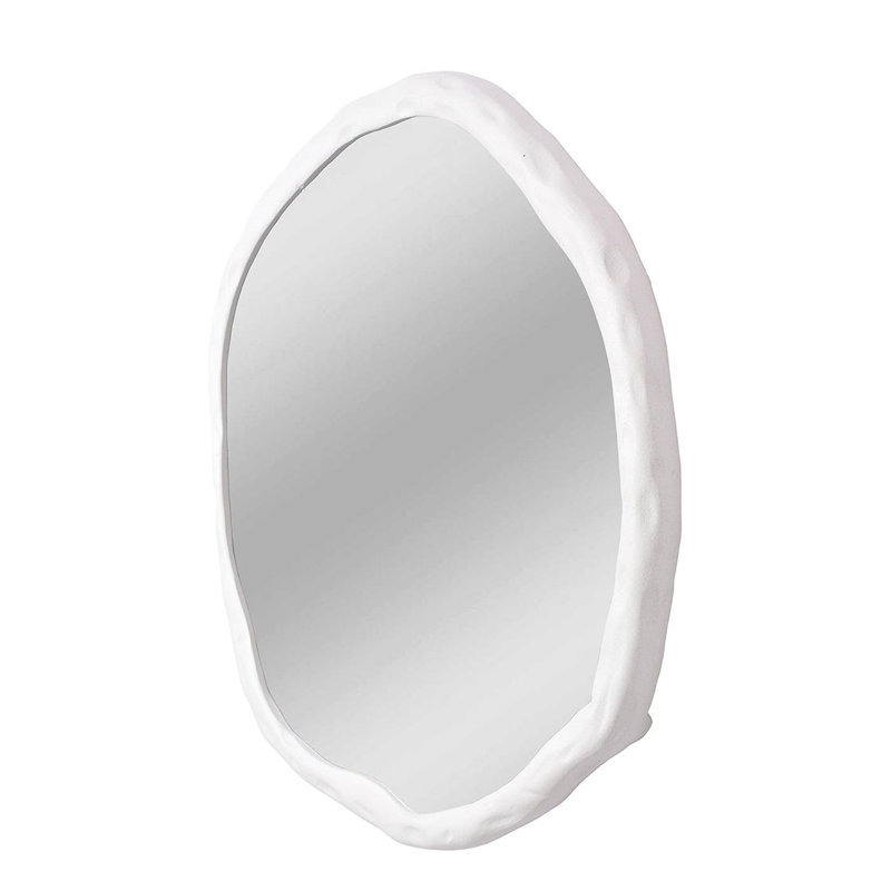 Nola Aluminum Novelty Mirror, White, 36.5" x 36.5"