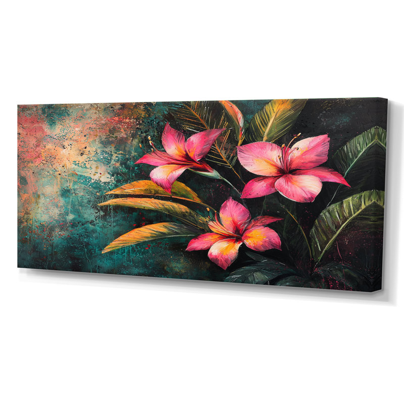Matzke - Floral Large Wall Art, Toile tendue sur cadre, H 28 po x l 60 po, Ne s’applique pas