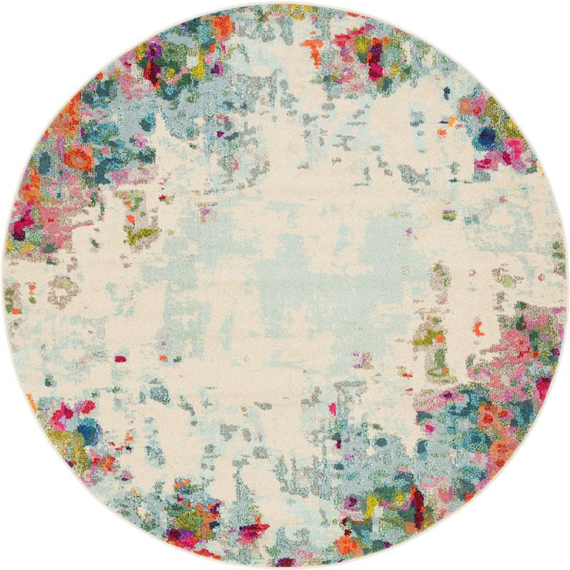 Quinlin Abstract Indoor Rug, Round 6'