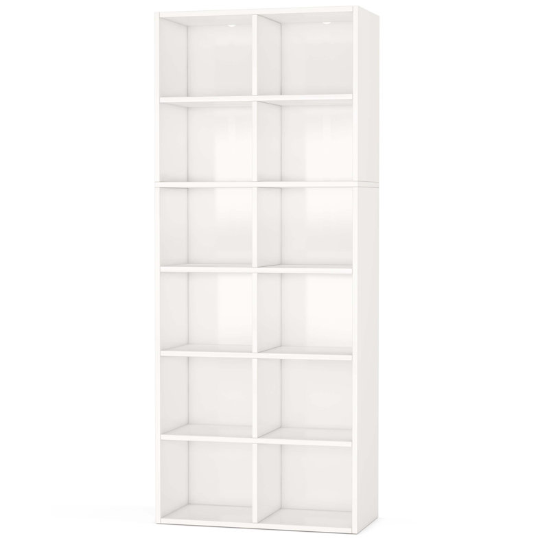 70.9" Bookcase, Modern Bookshelf with 12 Cube Storage