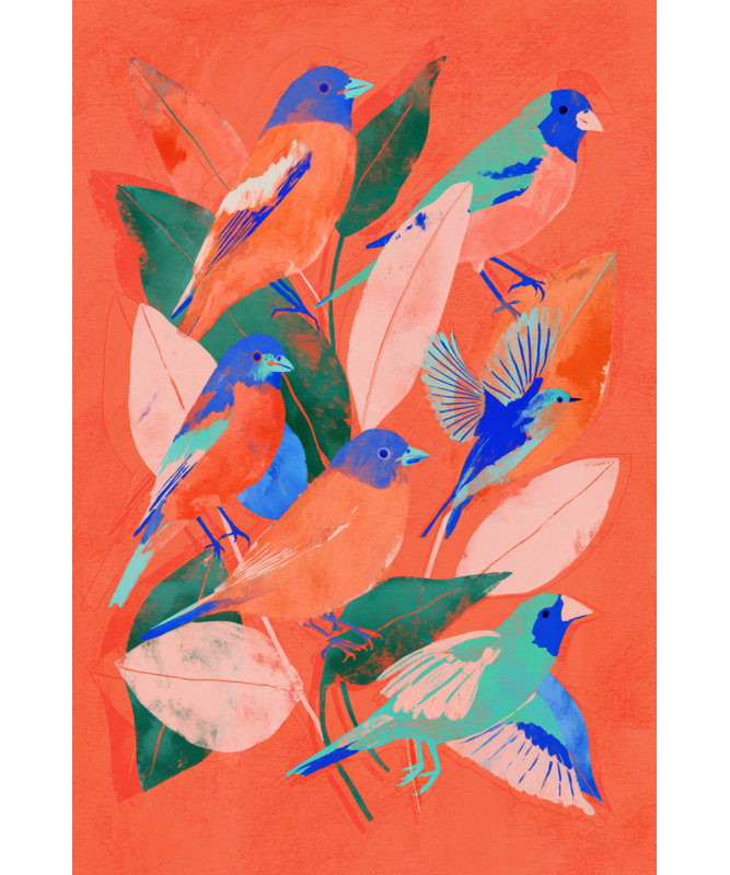 Birdgarden by Treechild — Animal Wall Art, Black, 16 × 24, Framed Print