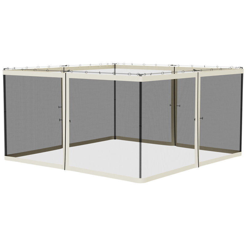 Filet de remplacement en treillis de 13 pi x 13 pi pour abris de jardin et tentes à auvent avec fermetures à glissière (paroi latérale seulement)