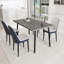 Table de salle à manger extensible rectangulaire avec 4 chaises rembourrées en tissu polyuréthane, convenant aux dîners de famille et aux fêtes pour 4 à 6 personnes