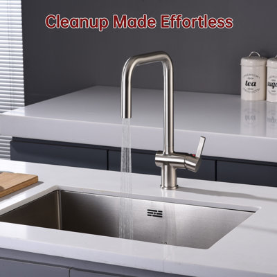 SUMERAIN Stainless Steel 304 Pull Down Kitchen Sink Faucet, Dual Spray Mode Lead-free Kitchen Faucet
