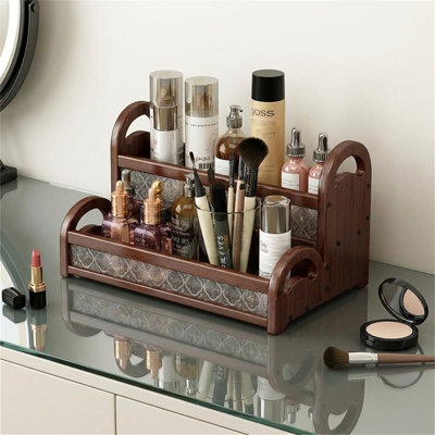 Double-Tier Begonia-Style Cosmetic And Jewelry Organizer