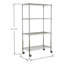 4 tablettes réglables en fil de fer rouillé, support de rangement en métal pour le garde-manger, le garage, la cuisine et la salle de bain, P 34,75 po x l 18,15 po, H 63 po, structure entièrement en fer, poteaux de 25 mm d'épaisseur, finition thermolaquée noire, 4 ouvertures