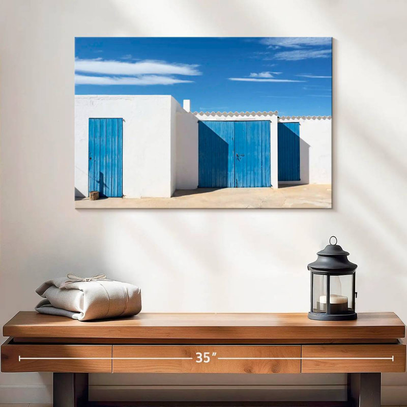 Lilie Formentera porte bleue, H 16 po x l 24 po