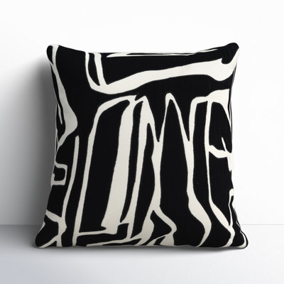 Haslet Appliqued, Embroidered Cotton Throw Pillow