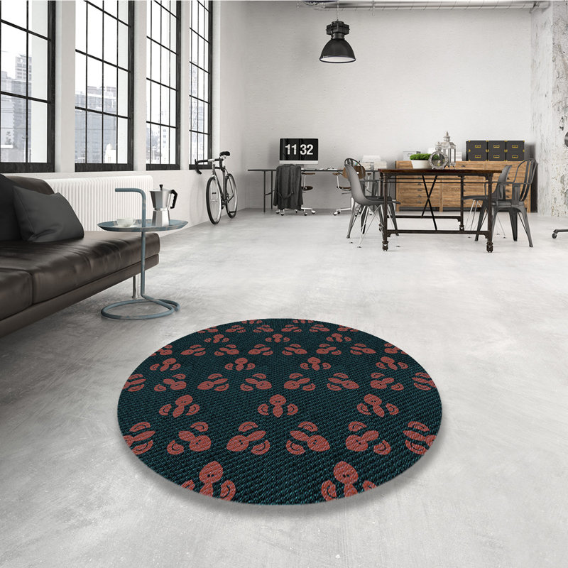 Tapis 100% à motif lavable à la machine 2989 5, Rond 3 pi