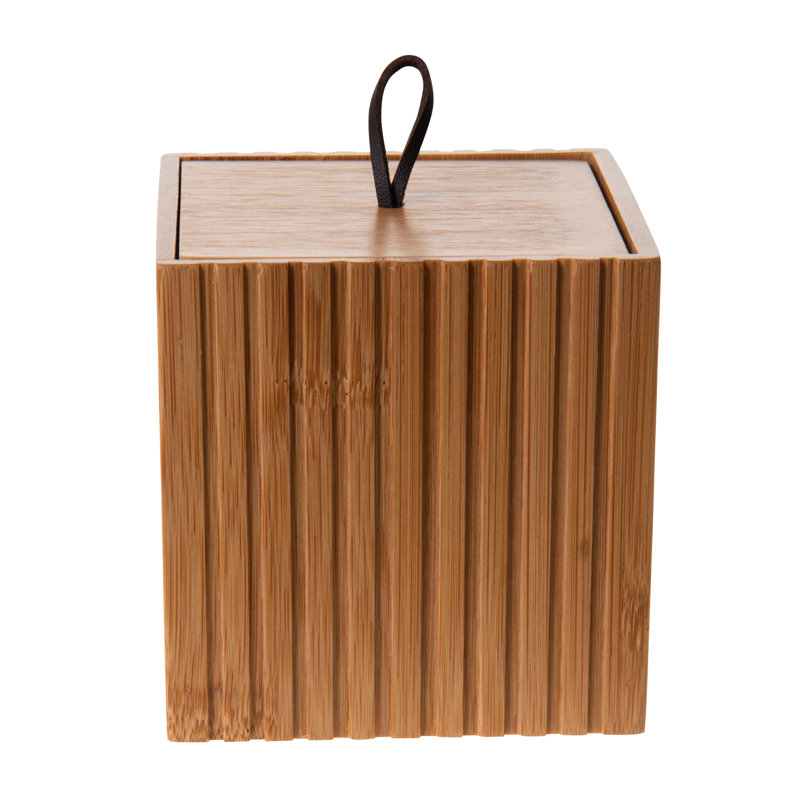Petit contenant de rangement pour salle de bain en bambou 