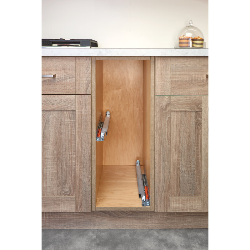 Wood Base Cabinet Pullout Organizer W/ Soft-Close, 7.5" W