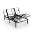 Base de lit réglable en métal grand format, conception zéro, capacité robuste de 750 lb, deux ports, base pliable avec cadre zéro,