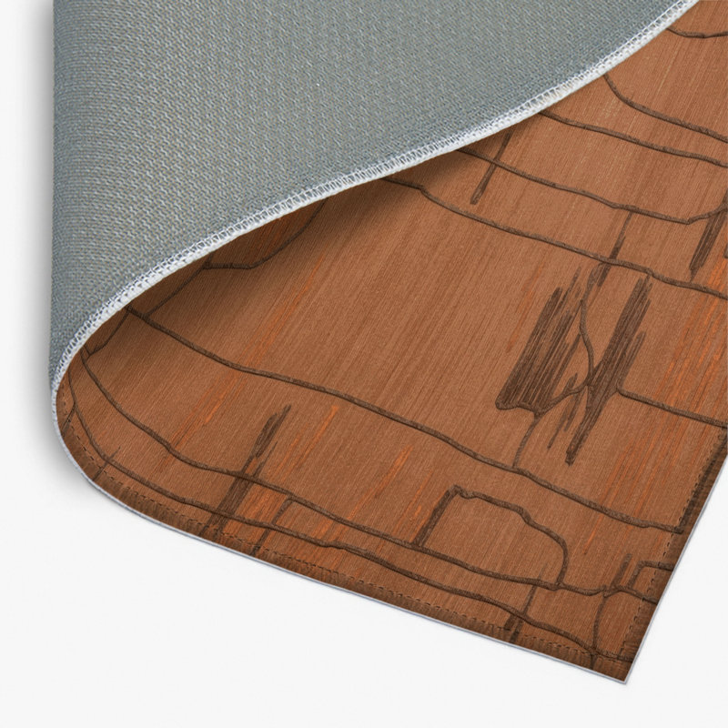 Tapis brun abstrait intérieur et extérieur, Rectangulaire 2 pi x 3 pi