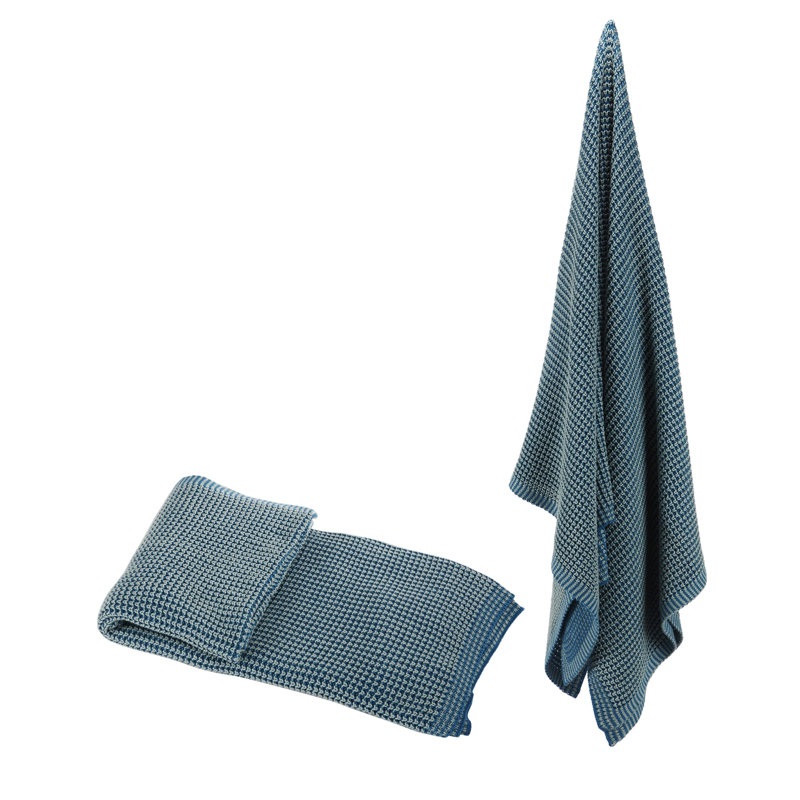 French Chic Garden Hand Woven Throw Blanket, Blue