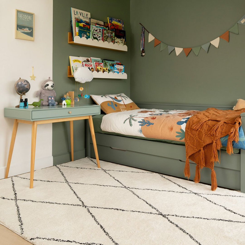 Solid Colour Machine Tufted Shag Area Rug, 120cm x 170cm