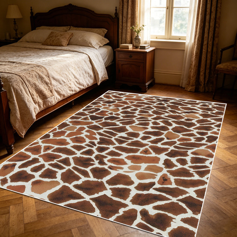 1PC Giraffe Print area rugs, Soft and Comfortable, easy-to-maintain, machine washable Indoor floor mat, suitable for living room, bedroom, entryway, balcony, patio, dining hallway, Home Decor, Outdoor Decor.