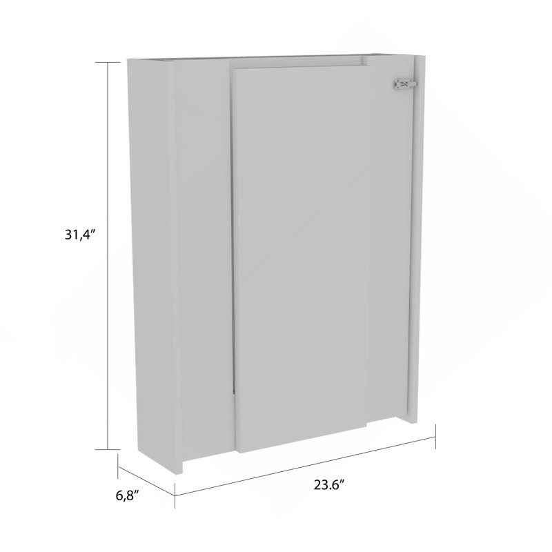 Wakeman Rectangle Foldable Desk White, 31.49" H x 23.6" W x 6.8" D, White