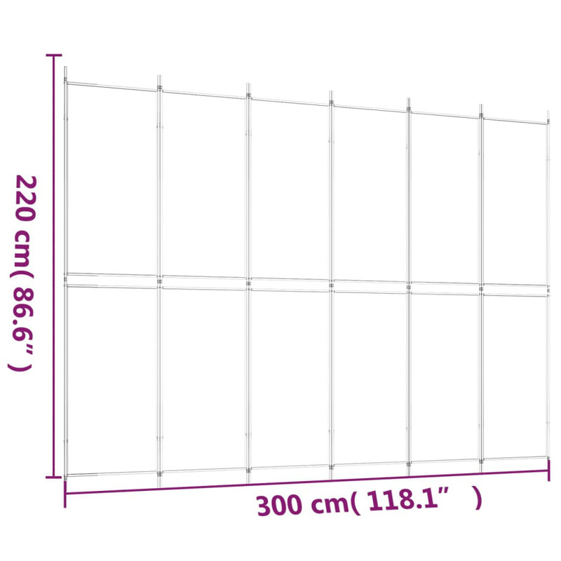 Cloison pliante Rikkea, Noir, 6, H 86,6 po x l 118,1 po