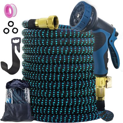 Garden Hose Expandable Hose - Heavy Duty Flexible Leakproof Expanding Water Hose-10 Pattern High-pressure Water Spray Nozzle & Bag & Plastic Holder. N -  MeimoS, BB-3750D