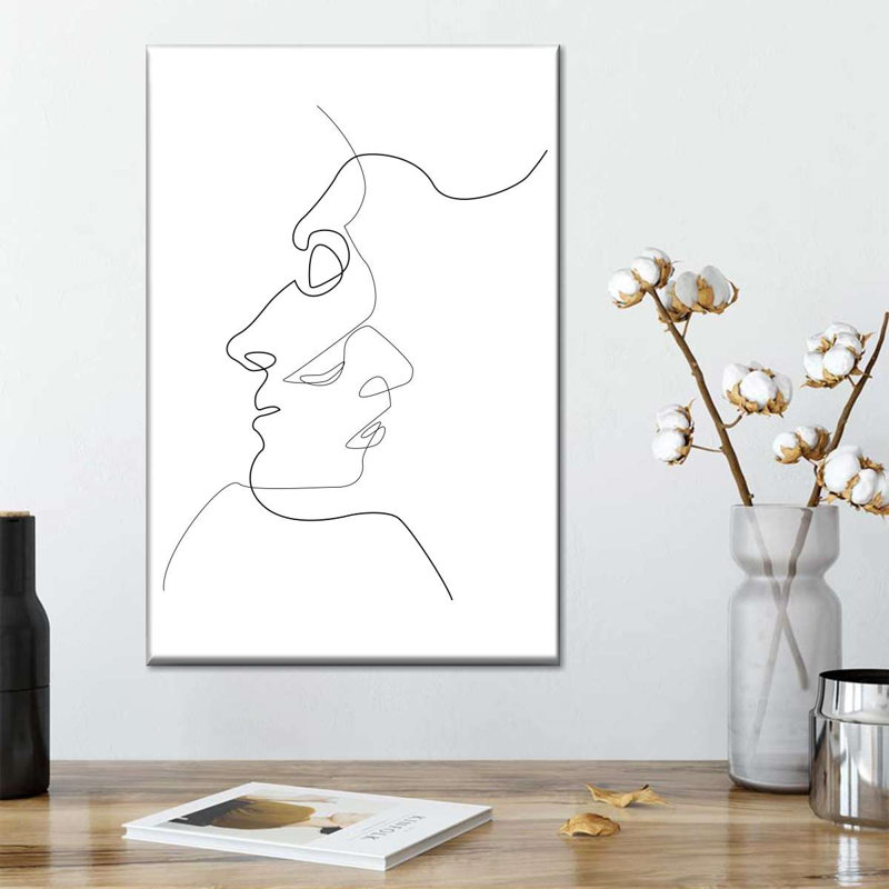 Deux visages, reproduction sur toile, H 48 po x l 32 po x P 1,25 po
