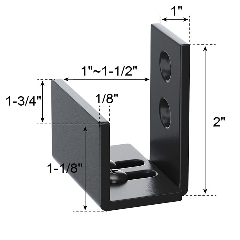 U-Shape Adjustable Wall-Mounted Door Bottom Metal Steel Floor Guide