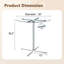 Table de bar ronde en verre 36 pouces avec plateau trempé et base en argent poli à quatre colonnes