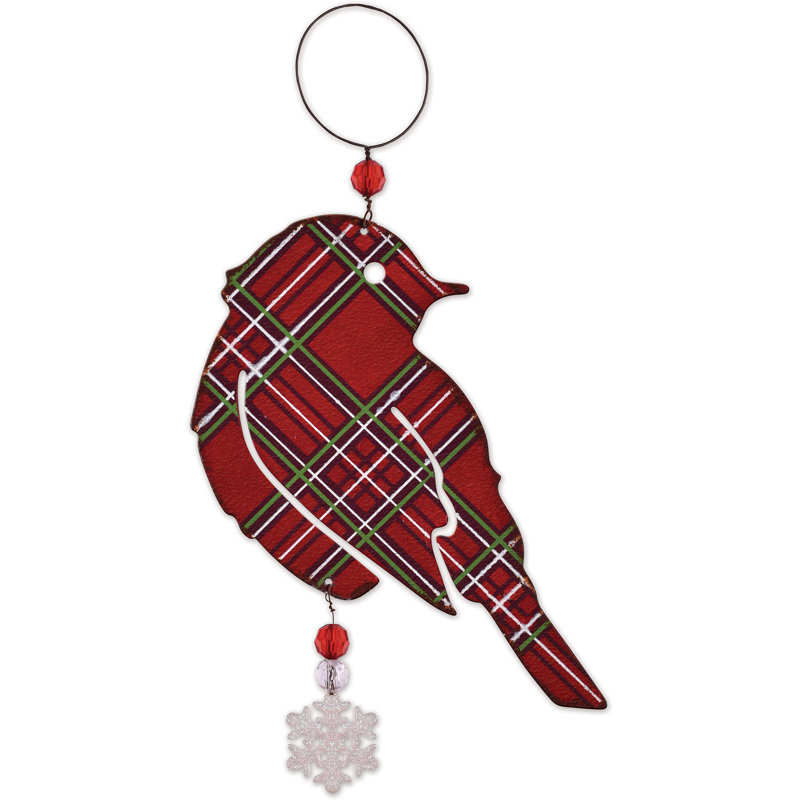 Plaid Bird Ornament - Set of 4