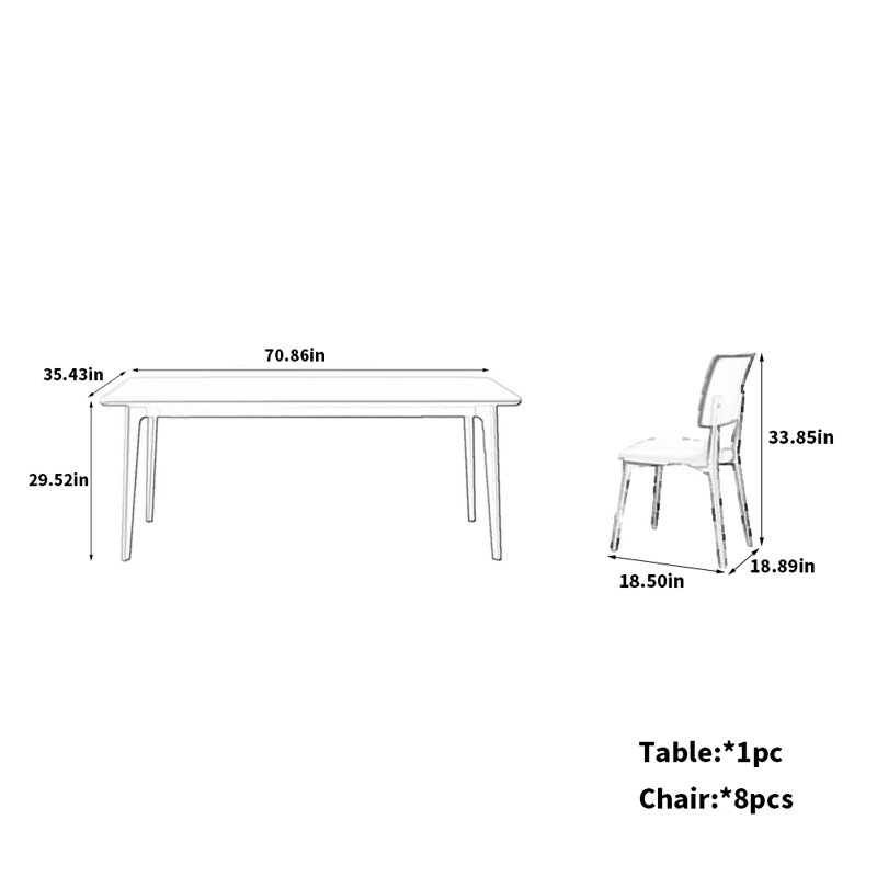 Ensemble de chaises de table en bois de frêne élégant