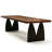Brown Rectangular Solid Wood Slab Dining Table-953737646