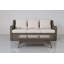 Ensemble de canapé d'extérieur en rotin gris clair 2 pièces avec table basse Camil - Mobilier de patio résistant aux intempéries avec coussins blancs-130890988