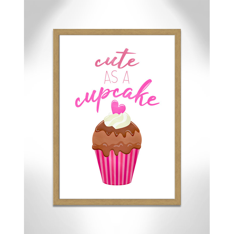 Mignon comme un petit gâteau Mignon comme un petit gâteau, H 36,5 po x l 26,5 po x P 0,63 po, Cadre en chêne