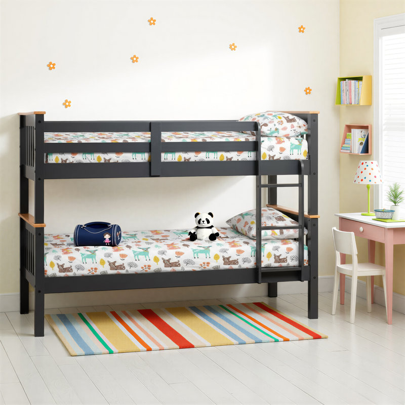 Single (3') Standard Bunk Bed by Harriet Bee, Dark Grey