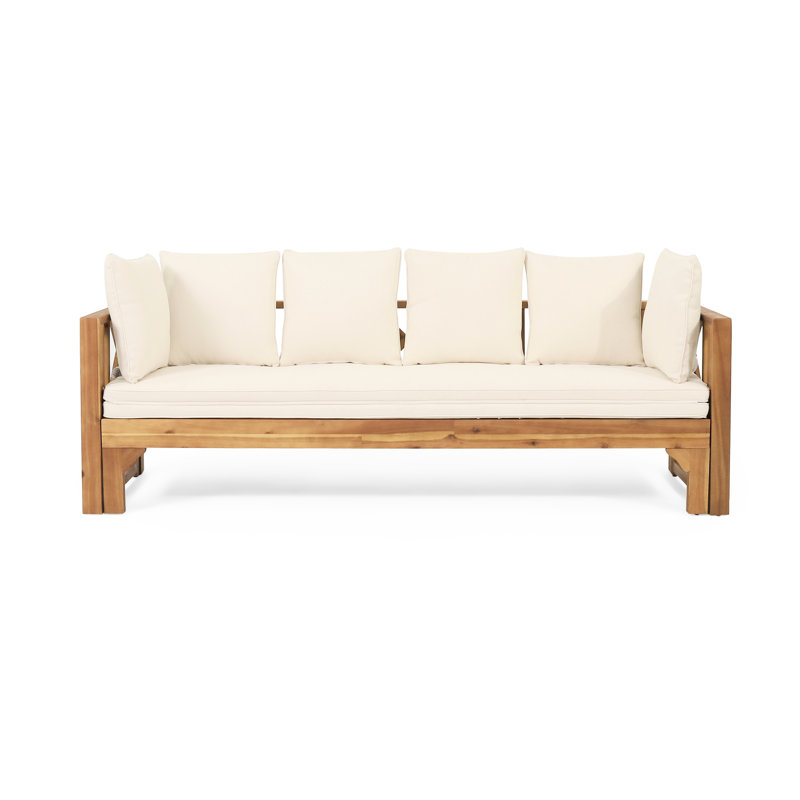 Lit de jour Wood Porch - Coussin à eau pour patio convertible et tissu