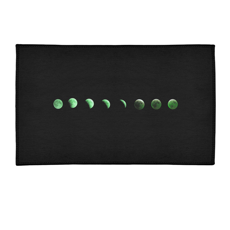 Tapis noir de chenille en phase lune, Rectangle 2 pi x 3 pi
