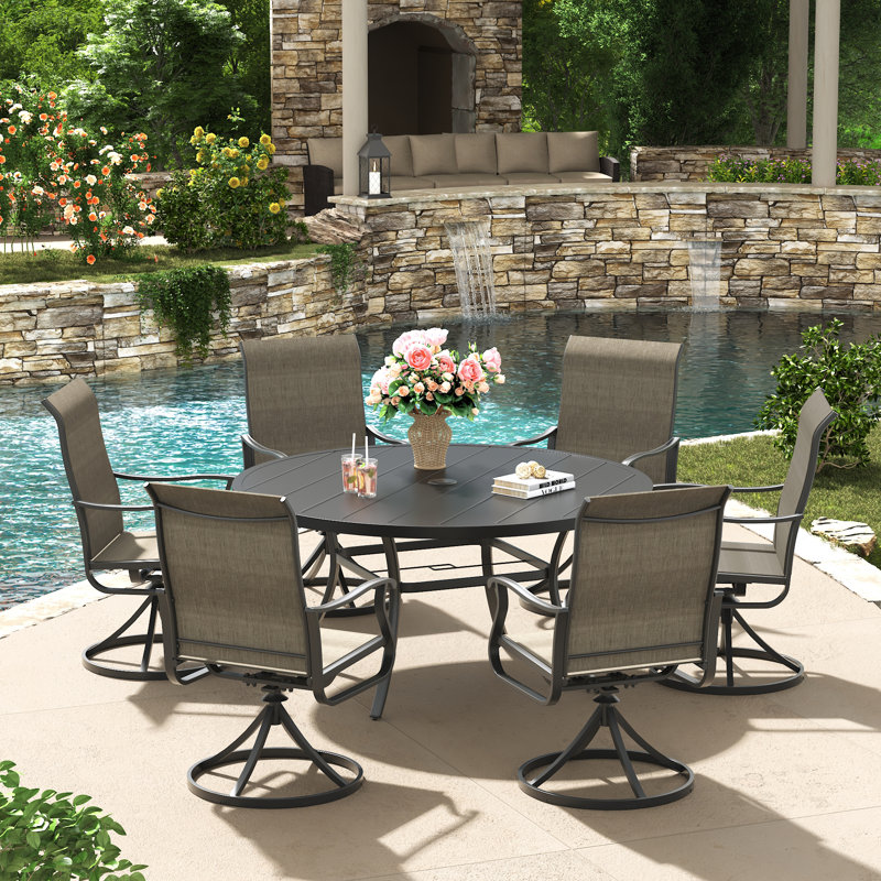 Ensemble repas pour patio, Noir / brun