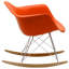 Chaise berçante Hickson - Chaise avec accoudoirs en métal et pieds en bois avec siège en plastique - Chaise de chambre de bébé, de patio ou de salon moderne-487010661