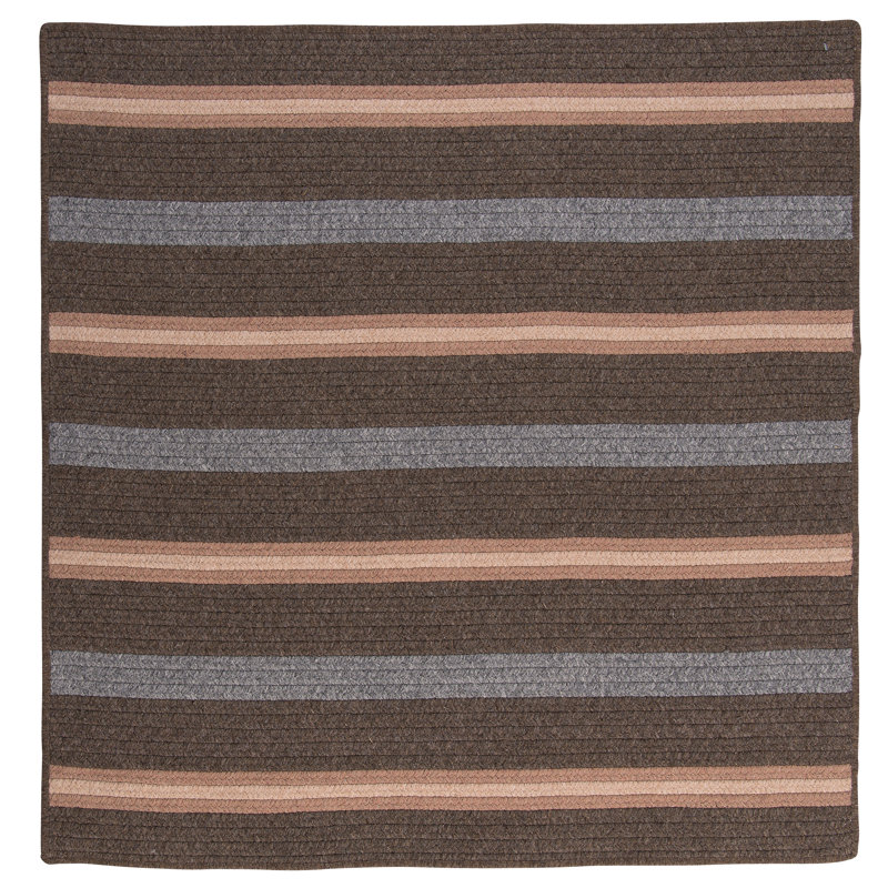 Tapis brun / brun clair tressé Winkel, Carré 12 po