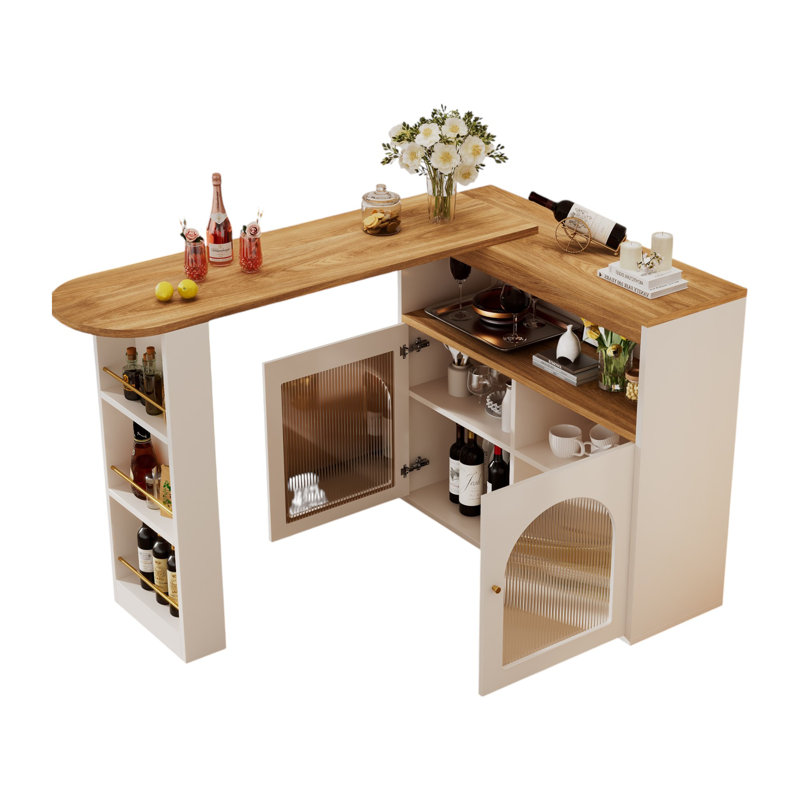 138cm Bar Cabinet, White