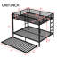 Metal Bunk Bed with Trundle, Black-114313891