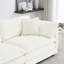 Canapé modulaire rembourré en chenille blanche avec 2 sièges et repose-pieds, siège relax
