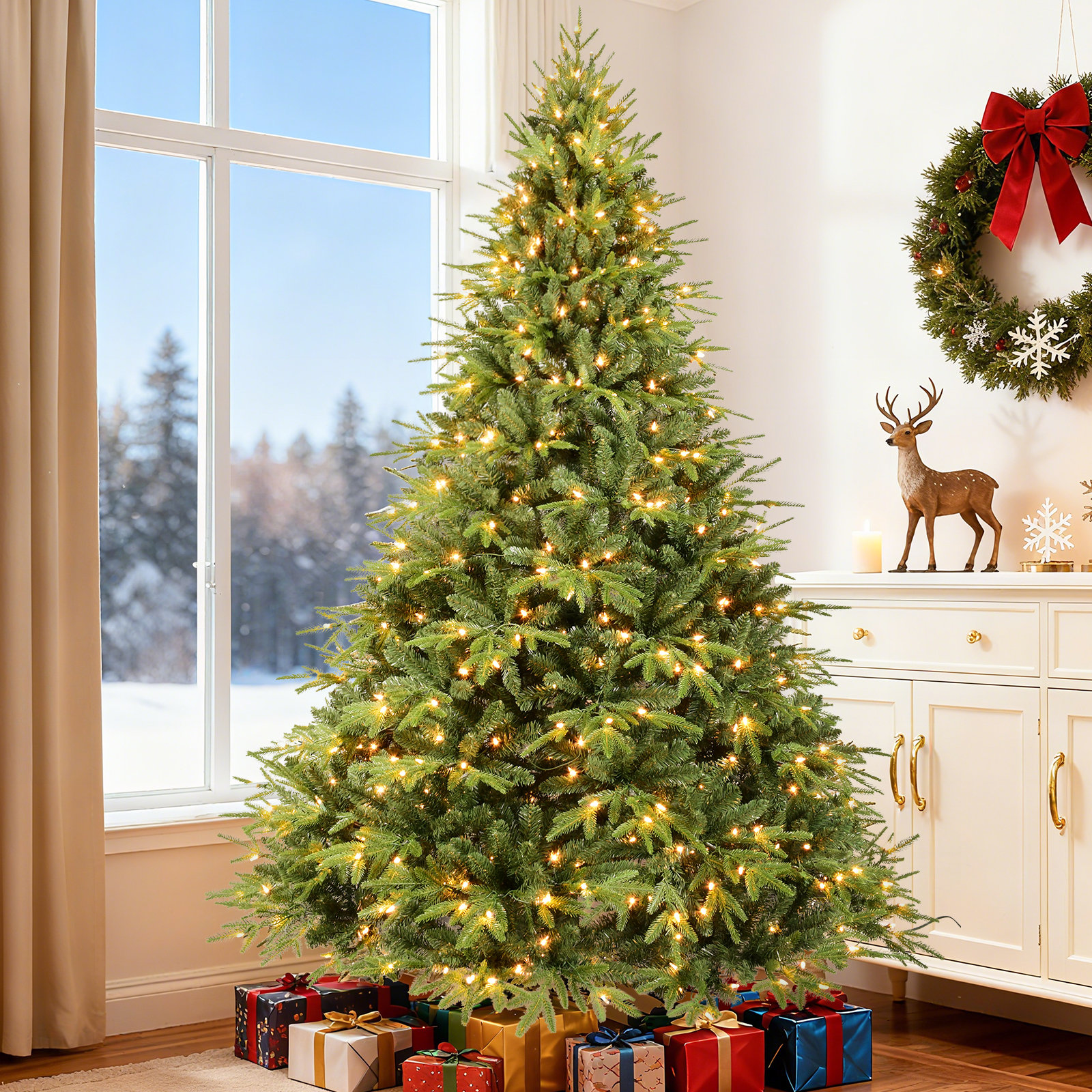 Pre-Lit Spruce Christmas Tree, 9"H