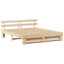 Bed Frame with Headboard Solid Pine Wood-1324561810-1324561817