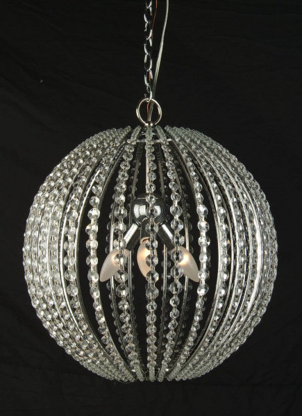Transitional 3 Light Crystal Globe Chandelier