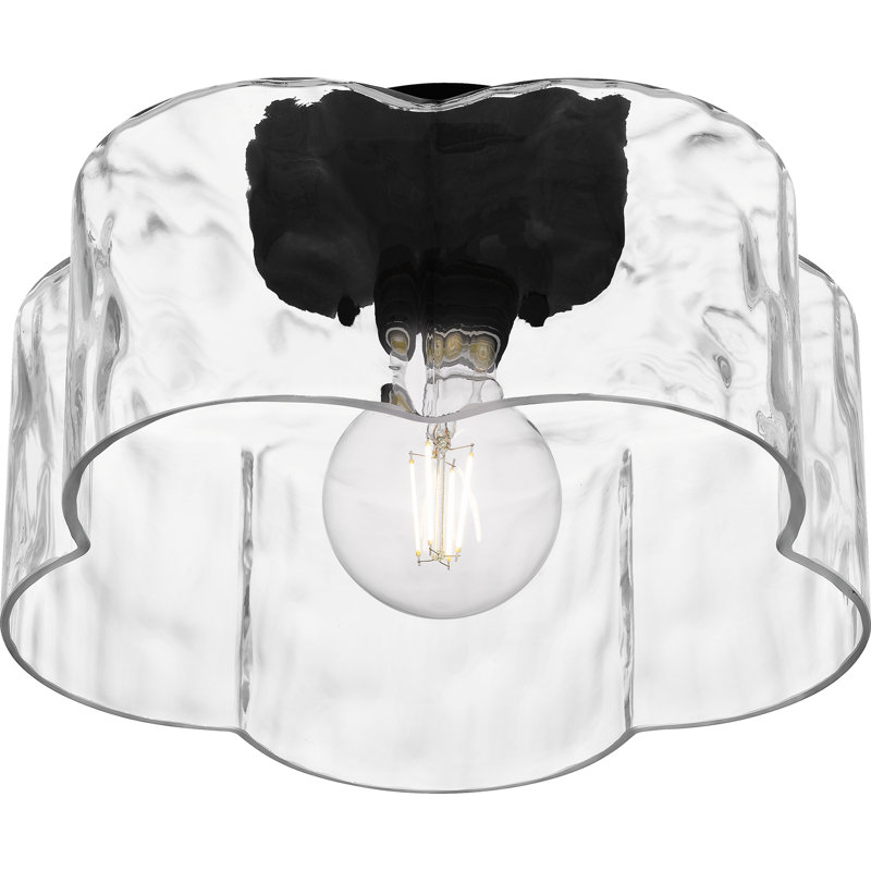 Plafonnier semi-encastré noir mat 1 lumière Lilly