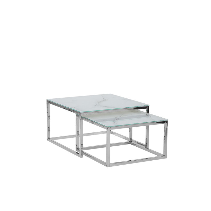 Montauk Glass Top Frame Nesting Tables