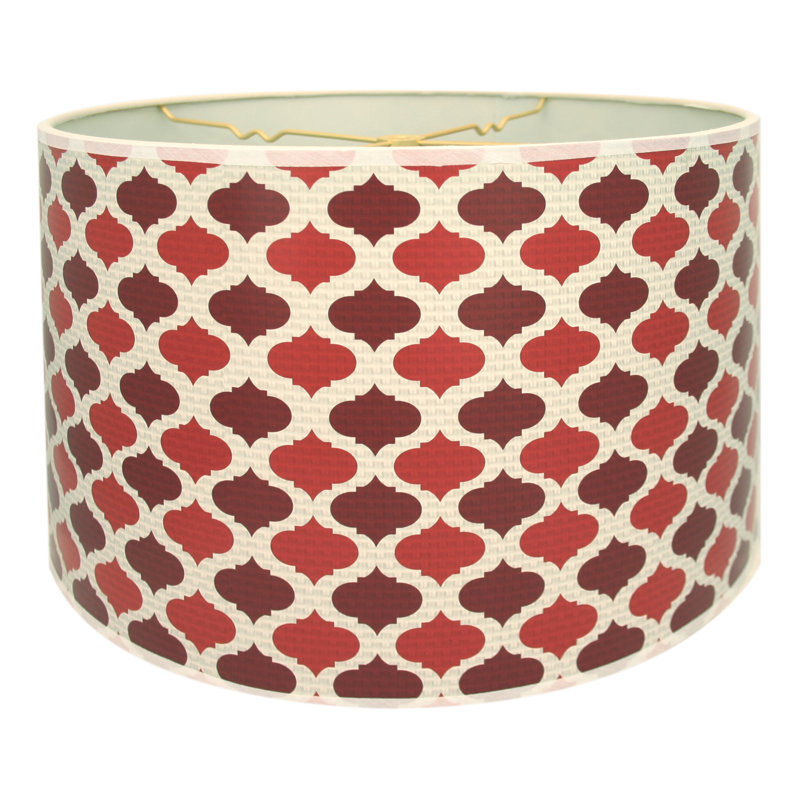 8'' H Paper Drum Lamp Shade, Red