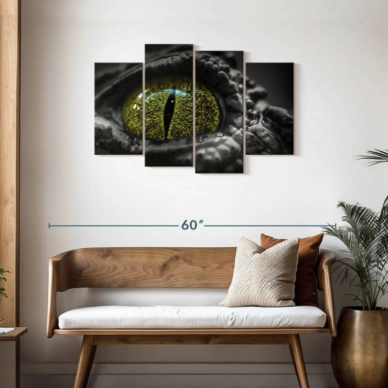 Crocodile aux yeux verts, H 27 po x l 43 po