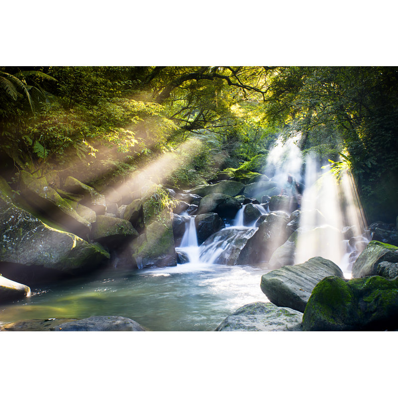 Cascade Falls Over Mossy Rocks by Nicholashan - Wrapped Canvas Print, 30.48cm H x 45.72cm W