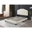 Lit plateforme simple à DEL moderne avec tête de lit arquée Shell Glam Modern, beige-1498931111-1498931109